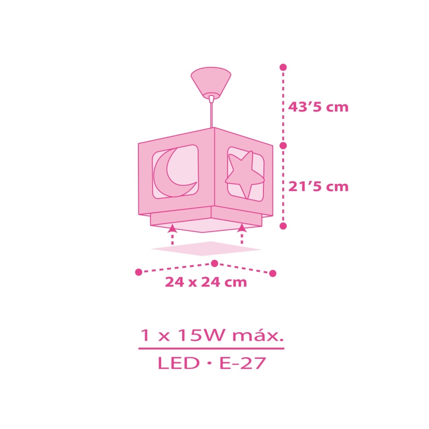Dalber 63232S - Vaikiškas sietynas ant grandinės MOON LIGHT 1xE27/60W/230V