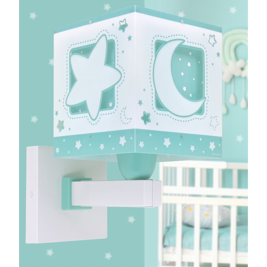 Dalber 63239H - Vaikiškas sieninis šviestuvas MOONLIGHT 1xE27/15W/230V žalia