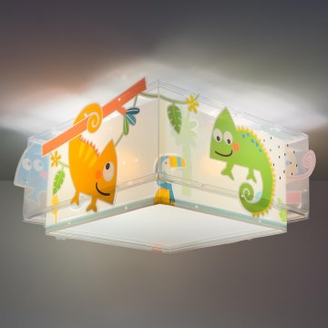 Dalber 63316 - Vaikiškas lubų šviestuvas HAPPY JUNGLE 2xE27/15W/230V