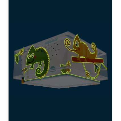 Dalber 63316 - Vaikiškas lubų šviestuvas HAPPY JUNGLE 2xE27/15W/230V
