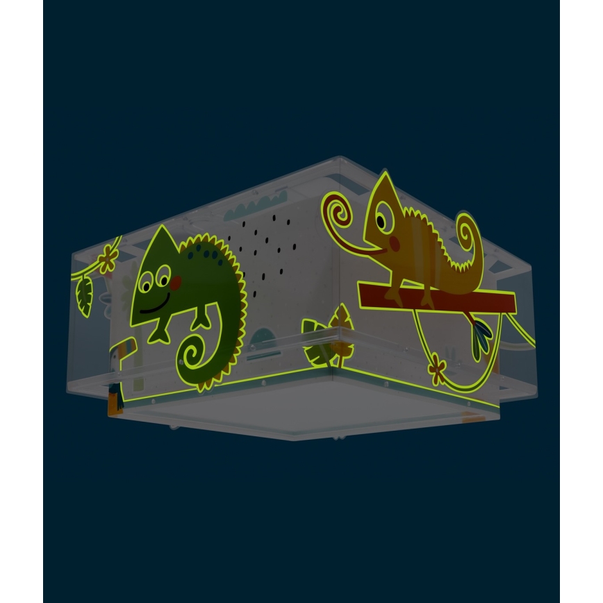 Dalber 63316 - Vaikiškas lubų šviestuvas HAPPY JUNGLE 2xE27/15W/230V