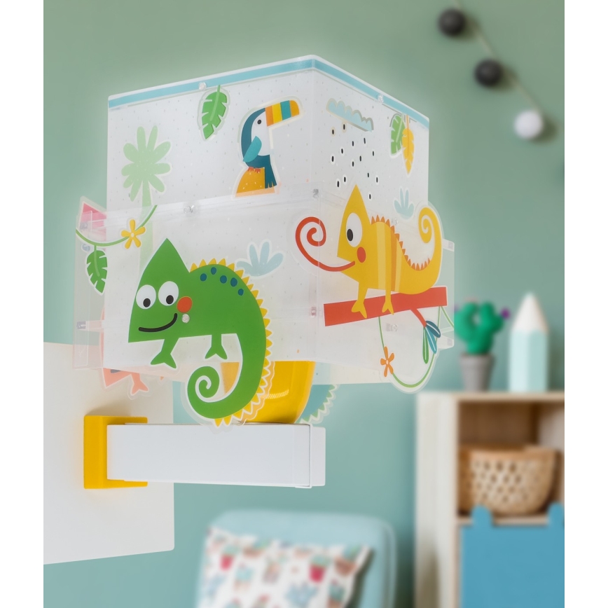 Dalber 63319 - Vaikiškas sieninis šviestuvas HAPPY JUNGLE 1xE27/15W/230V