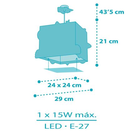 Dalber 63352 - Vaikiškas sietynas ROCKET 1xE27/15W/230V