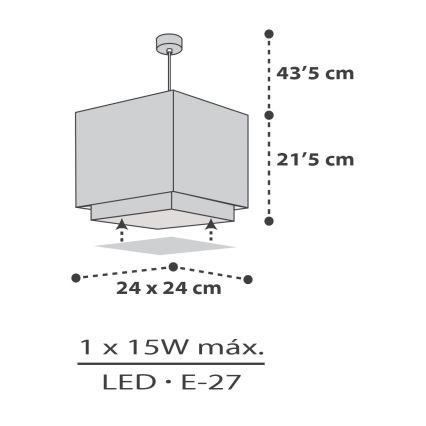 Dalber 63372 - Vaikiškas sietynas LITTLE PIXEL 1xE27/15W/230V