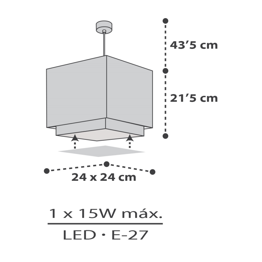 Dalber 63372 - Vaikiškas sietynas LITTLE PIXEL 1xE27/15W/230V