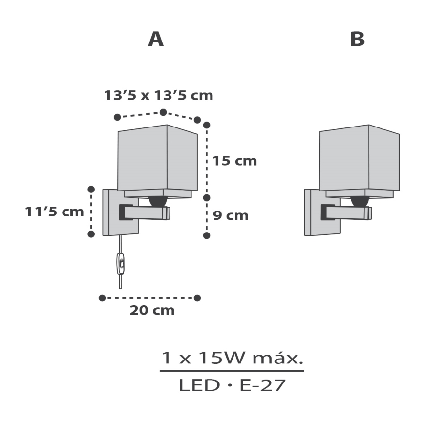 Dalber 63379 - Vaikiškas sieninis šviestuvas LITTLE PIXEL 1xE27/15W/230V