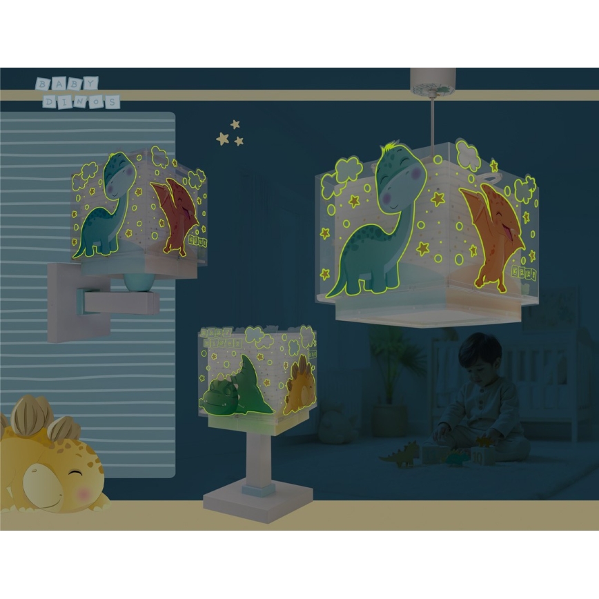 Dalber 63459 - Vaikiška sieninė lempa BABY DINOS 1xE27/15W/230V spalvinga