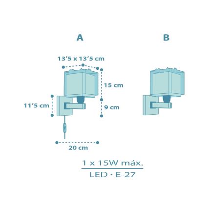 Dalber 63459 - Vaikiška sieninė lempa BABY DINOS 1xE27/15W/230V spalvinga