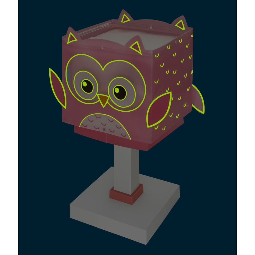 Dalber 64481N - LED vaikiška stalinė lempa LITTLE OWL 1xG4/4W/230V rožinė