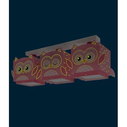 Dalber 64483 - Vaikiškas lubinis šviestuvas LITTLE FRIENDS 3xE27/15W/230V