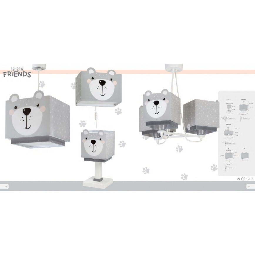 Dalber 64571 - Vaikiškas šviestuvas LITTLE TEDDY 1xE14/40W/230V