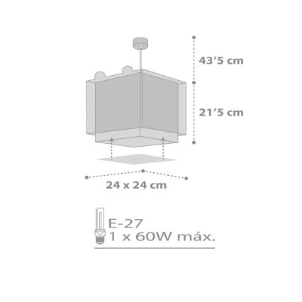 Dalber 64572 - Vaikiškas sietynas LITTLE TEDDY 1xE27/60W/230V