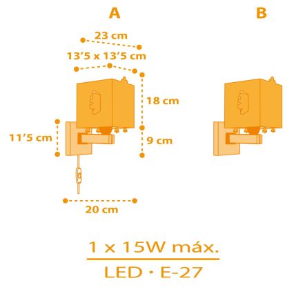 Dalber 64649 - Vaikiškas sieninis šviestuvas LITTLE CHICKEN 1xE27/15W/230V