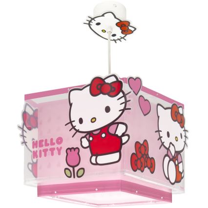 Dalber 73262 - Vaikiškas pakabinamas šviestuvas HELLO KITTY 1xE27/15W/230V rožinis