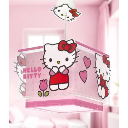 Dalber 73262 - Vaikiškas pakabinamas šviestuvas HELLO KITTY 1xE27/15W/230V rožinis