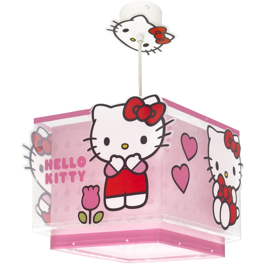 Dalber 73262 - Vaikiškas pakabinamas šviestuvas HELLO KITTY 1xE27/15W/230V rožinis