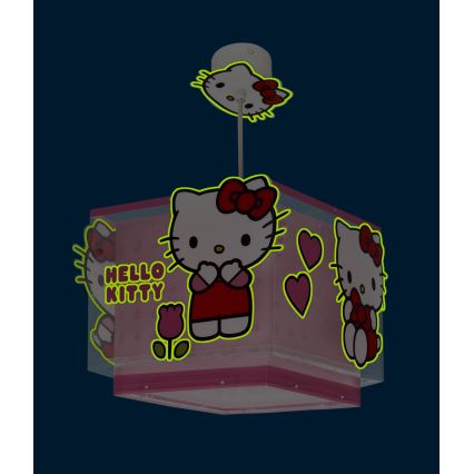 Dalber 73262 - Vaikiškas pakabinamas šviestuvas HELLO KITTY 1xE27/15W/230V rožinis