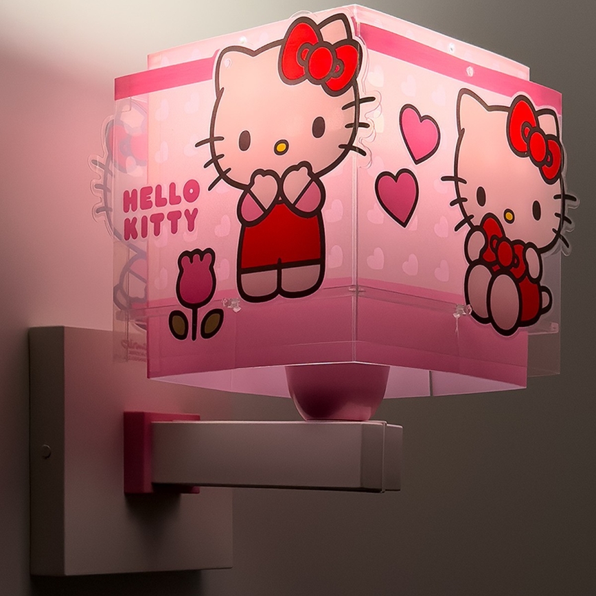 Dalber 73269 - Vaikiškas sieninis šviestuvas HELLO KITTY 1xE27/15W/230V rožinis