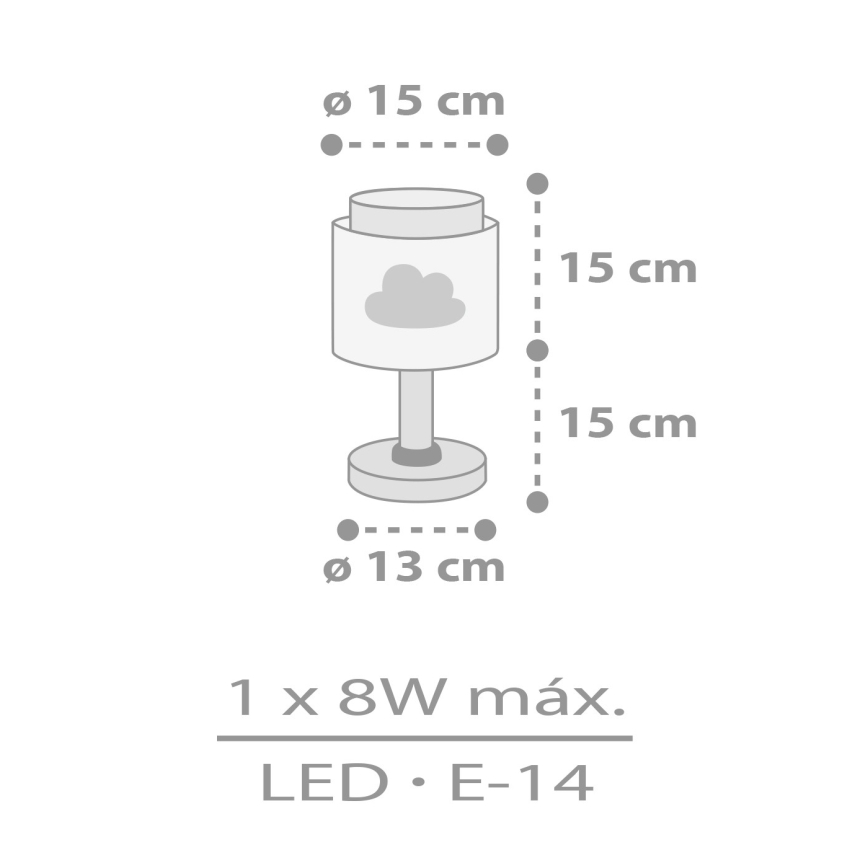 Dalber 76011E - Vaikiškas šviestuvas BABY DREAMS 1xE14/8W/230V pilka
