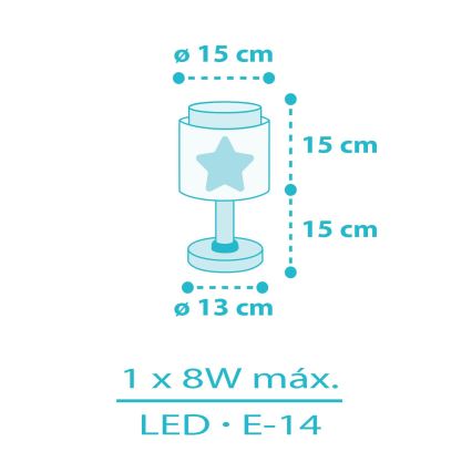 Dalber 76011T - Vaikiškas šviestuvas BABY DREAMS 1xE14/8W/230V mėlyna