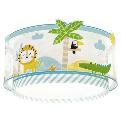 Dalber 76116 - Vaikiškas lubinis šviestuvas JUNGLE 2xE27/15W/230V
