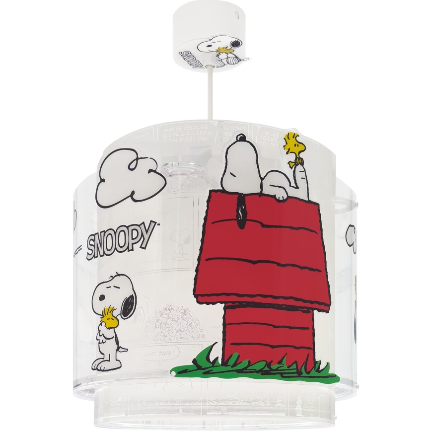 Dalber 76302 - Vaikiškas pakabinamas šviestuvas SNOOPY 1xE27/15W/230V balta/raudona