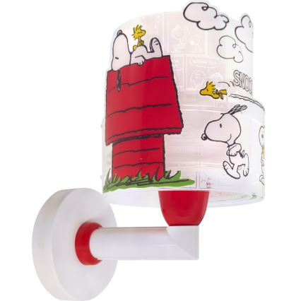 Dalber 76309 - Vaikiškas sieninis šviestuvas SNOOPY 1xE27/15W/230V baltas/raudonas