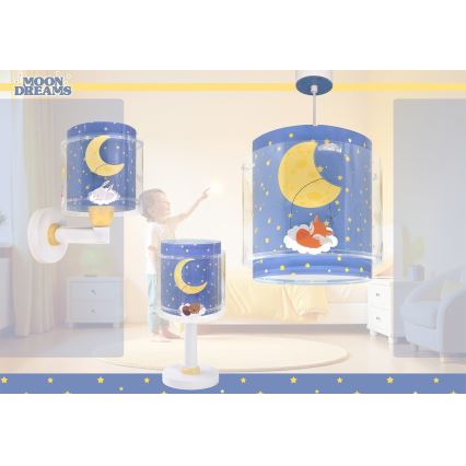 Dalber 76639 - Vaikiškas sieninis šviestuvas MOON DREAMS 1xE27/15W/230V mėlynas