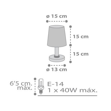 Dalber 82211B - Vaikiška lempa STAR LIGHT 1xE14/40W/230V balta