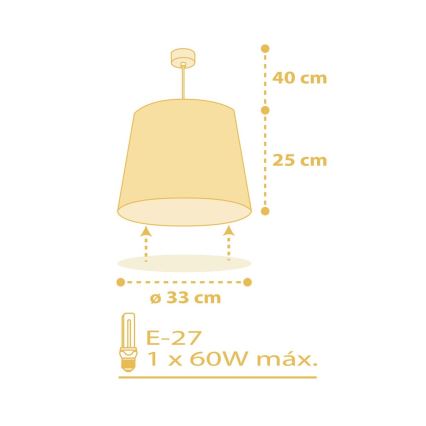 Dalber 82212A - Vaikiškas sietynas STAR LIGHT 1xE27/60W/230V geltonas