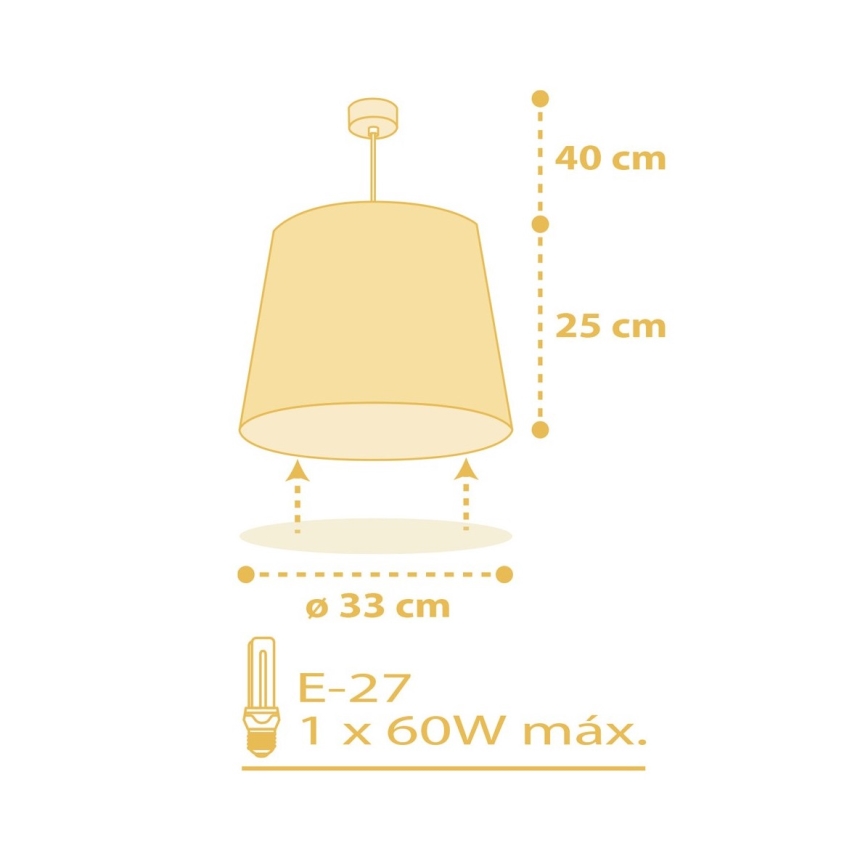 Dalber 82212A - Vaikiškas sietynas STAR LIGHT 1xE27/60W/230V geltonas