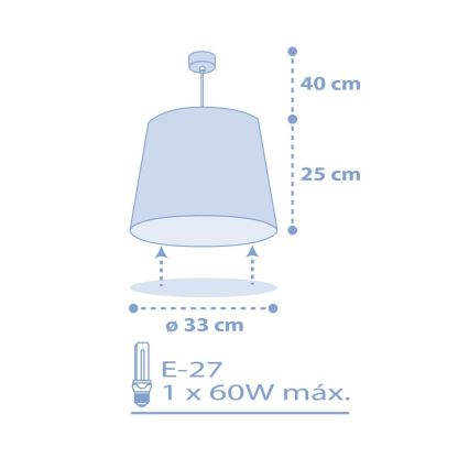 Dalber 82212T - Vaikiškas sietynas STAR LIGHT 1xE27/60W/230V mėlynas