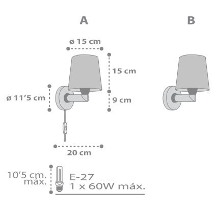 Dalber 82219B - Vaikiškas sieninis šviestuvas STAR LIGHT 1xE27/60W/230V baltas