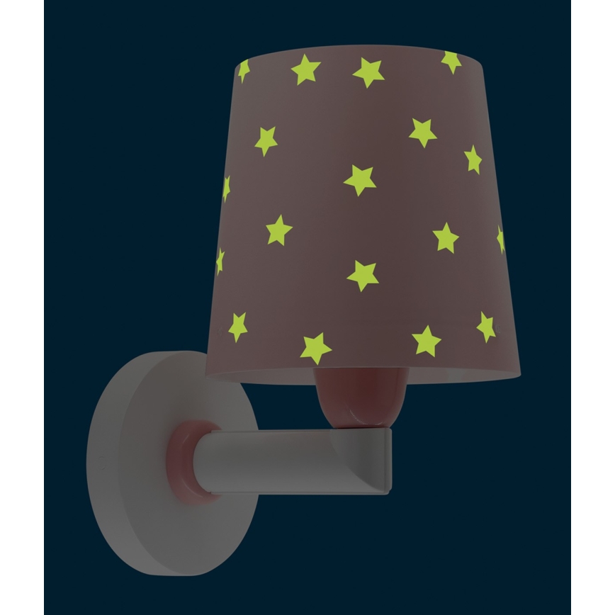 Dalber 82219S - Vaikiškas sieninis šviestuvas STAR LIGHT 1xE27/60W/230V rožinis
