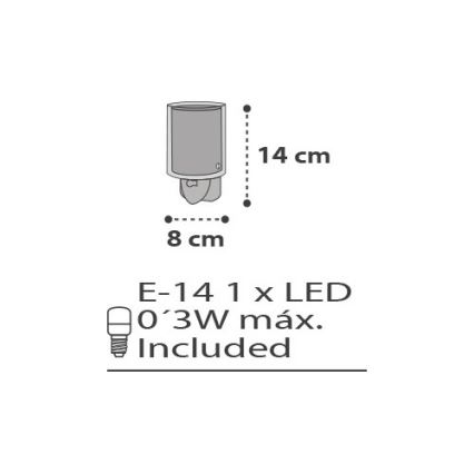 Dalber D-41415E - LED šviestuvas, jungiamas į kištukinį lizdą CLOUDS 1xE14/0,3W/230V