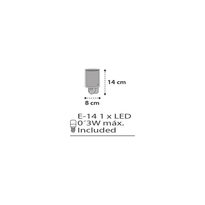 Dalber D-41415E - LED šviestuvas, jungiamas į kištukinį lizdą CLOUDS 1xE14/0,3W/230V