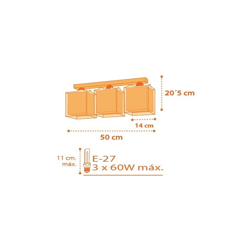 Dalber D-73453 - Vaikiškas lubinis šviestuvas DINOS 3xE27/60W/230V