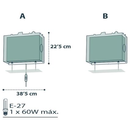 Dalber D-74558 - Vaikiškas sieninis šviestuvas PIRATES 1xE27/60W/230V