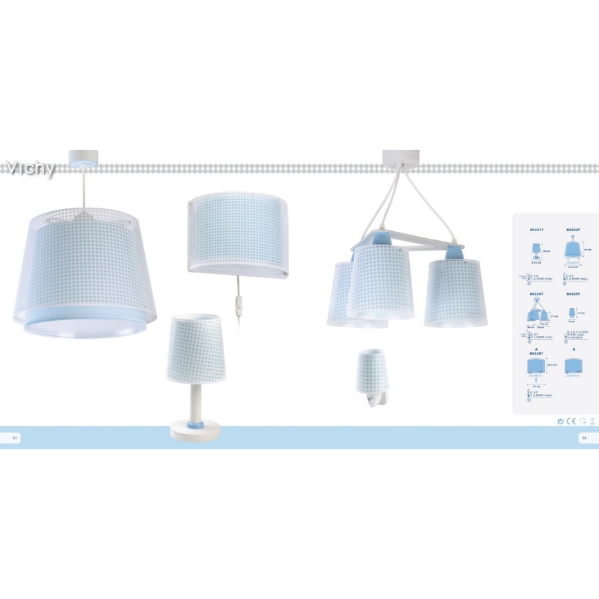 Dalber D-80228T - Vaikiškas sieninis šviestuvas VICHY 1xE27/60W/230V