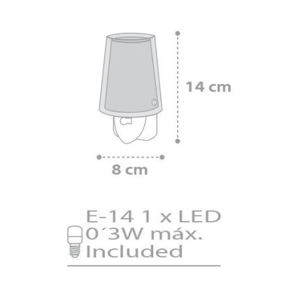 Dalber D-81215L - LED naktinė lemputė STARS 1xE14/0,3W/230V