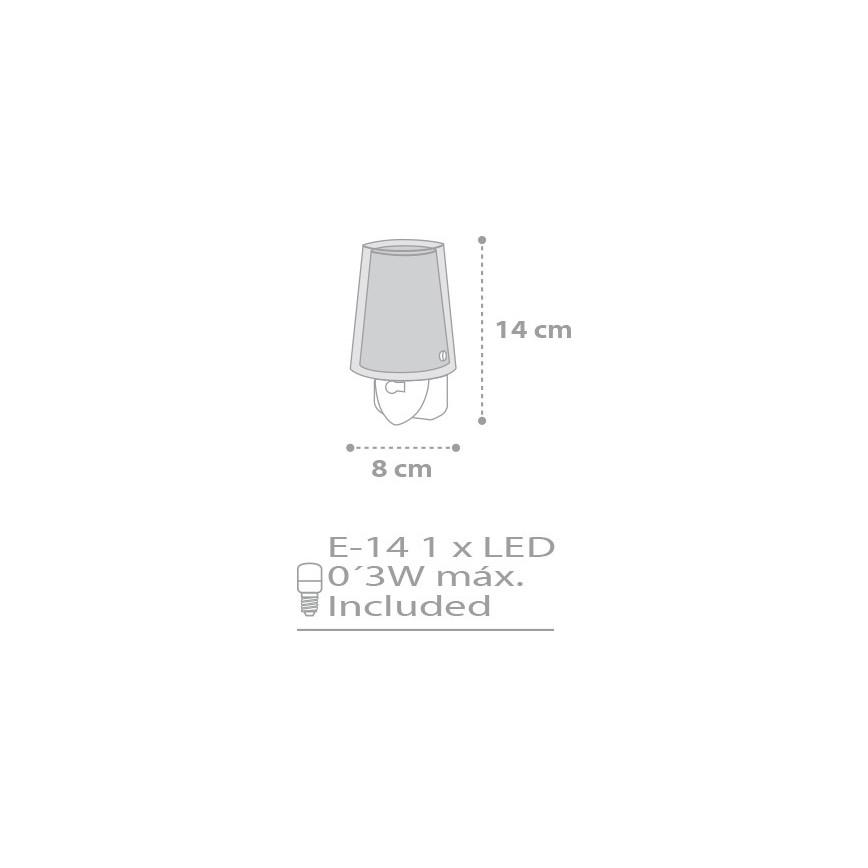 Dalber D-81215L - LED naktinė lemputė STARS 1xE14/0,3W/230V