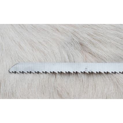 Damasko medžioklės skirstymo peilis su mini pjūklu 12 cm elnio ragas