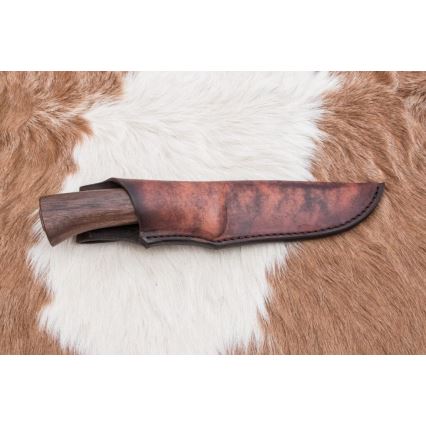 Damasko medžioklinis peilis 11,8 cm graikinis riešutas/elnio ragas