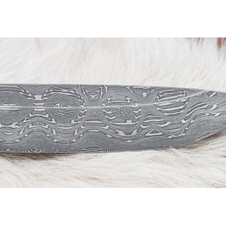 Damasko medžioklinis peilis 13 cm tuopos/juodmedis