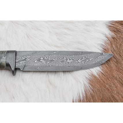 Damasko medžioklinis peilis 14 cm kaštonas