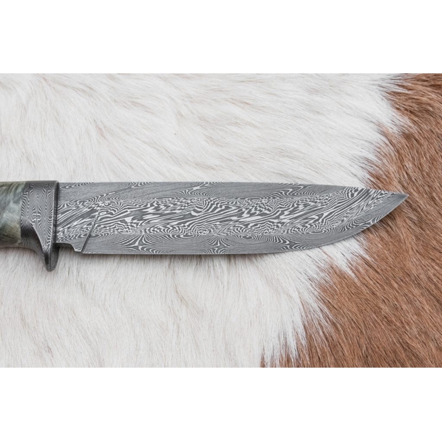 Damasko medžioklinis peilis 14 cm kaštonas