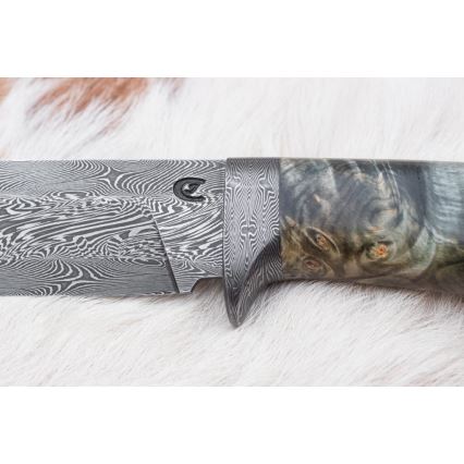 Damasko medžioklinis peilis 14 cm kaštonas