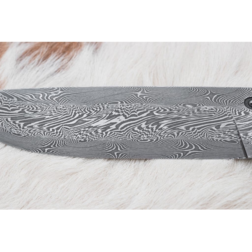 Damasko medžioklinis peilis 14 cm kaštonas