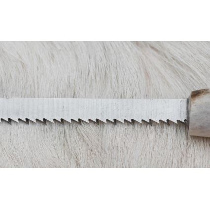 Damasko medžioklinis peilis su mini pjūklu 11 cm elnio ragas