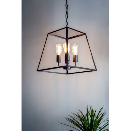 Där Lighting ACA8622 - Pakabinamas sietynas ant grandinės ACADEMY 4xE27/60W/230V juodas